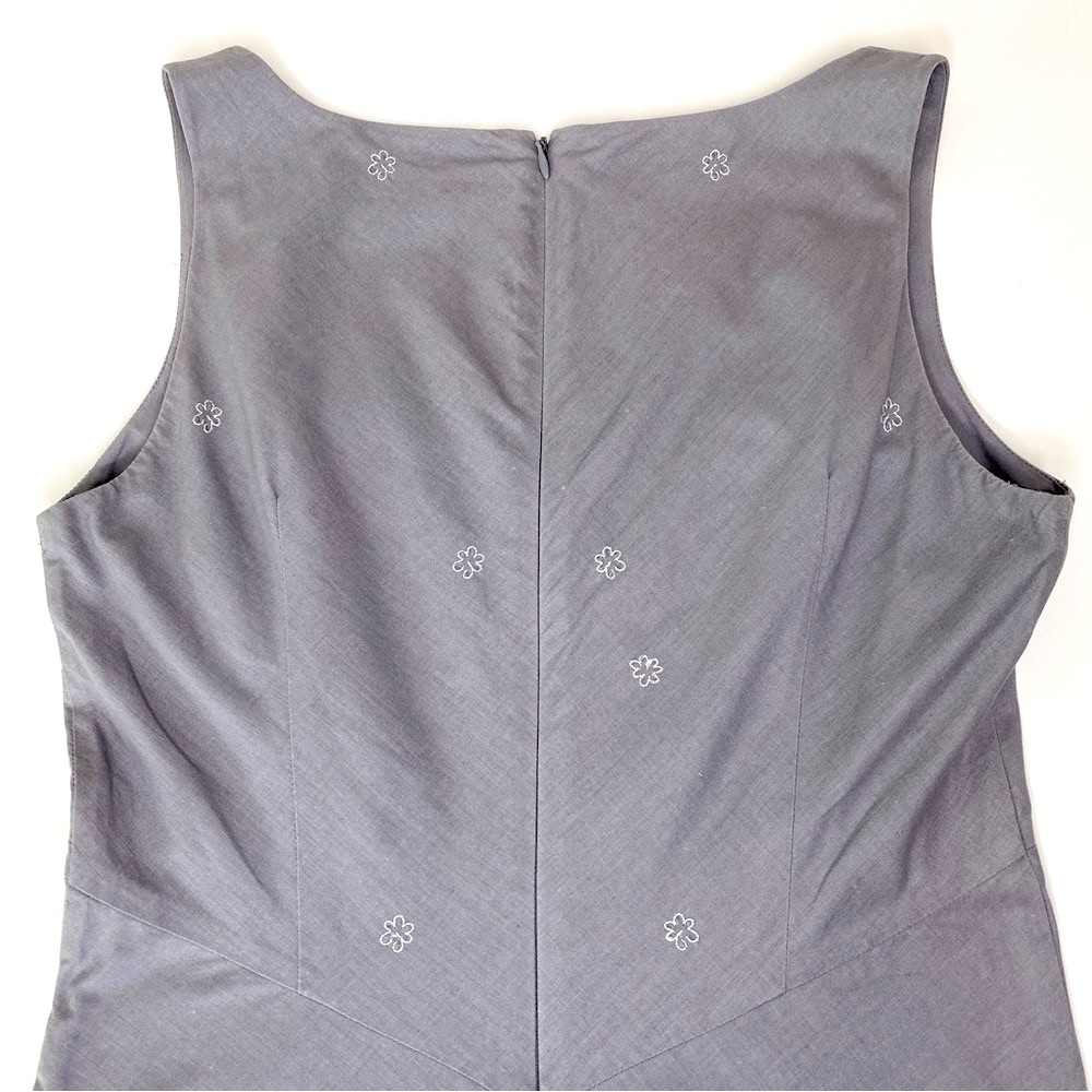 J. Crew Sleeveless Midi Dress Sz 6 Vtg Y2K Cotton Floral Embroidered Boho Beach - Picture 10 of 13